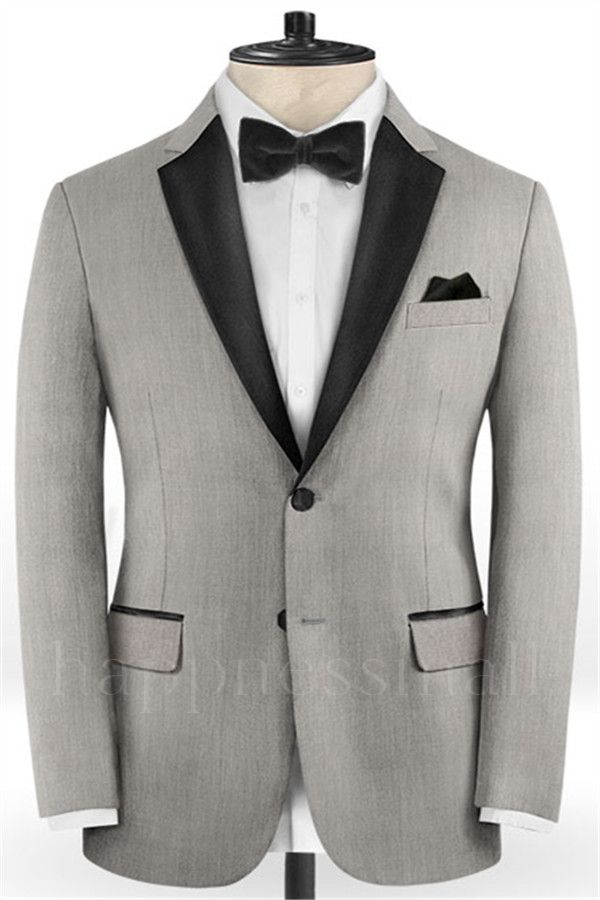 Osiris New Arrival Silver Two Pieces Business Men Suits Online | Bespoke Prom Outfit Tuxedo