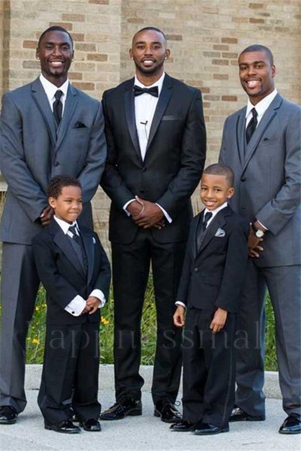 Maximus Classic Black Two Piece Wedding Groom Suit with Silk Lapel