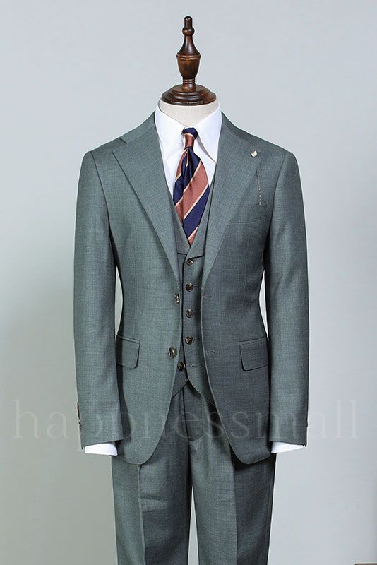 Nero Traditional Dark Gray Small Plaid 3 Pieces Slim Fit Business Suit