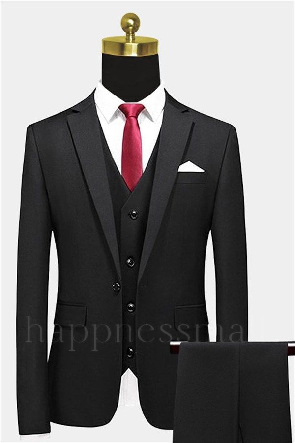 Wilder Modern Black Slim Three Pieces Formal Business Men Suits