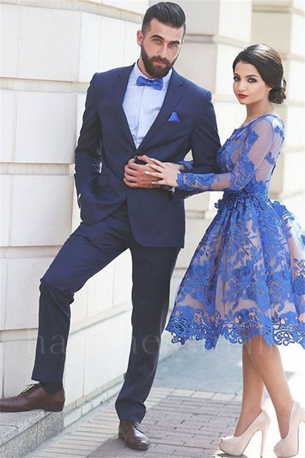 Hugo Dark Navy Slim Fit Men Suit | Notched Lapel Two Piece Prom Suit