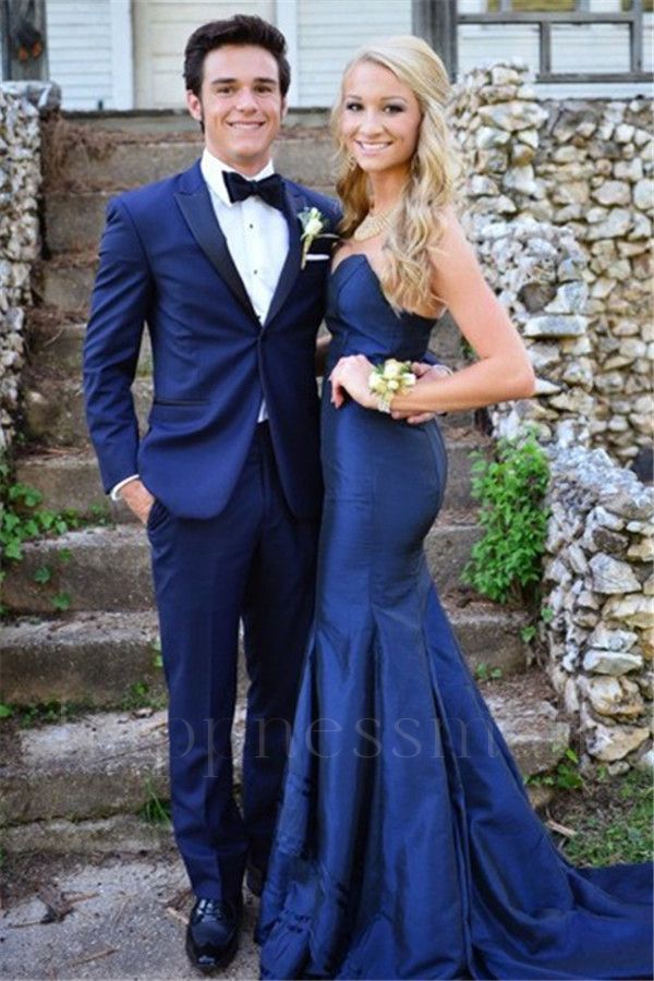 Stellan Gentle Royal Bule Peaked Lapel Men's Suit | One Button Prom Party Suits