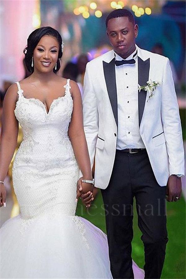Zephyr Stylish White One Button Peaked Lapel Wedding Groom Suits