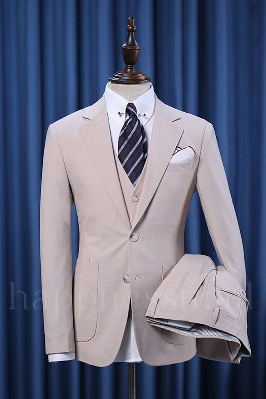 Chloe Newest Notched Lapel Slim Fit Three-Pieces Business Suit For Men