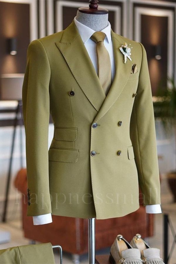 Advanced Peaked Lapel Double Breasted Stylish Men Suits
