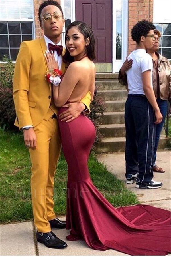 Neville Modern Yellow One Button Shawl Lapel Three-Piece Prom Suit for men