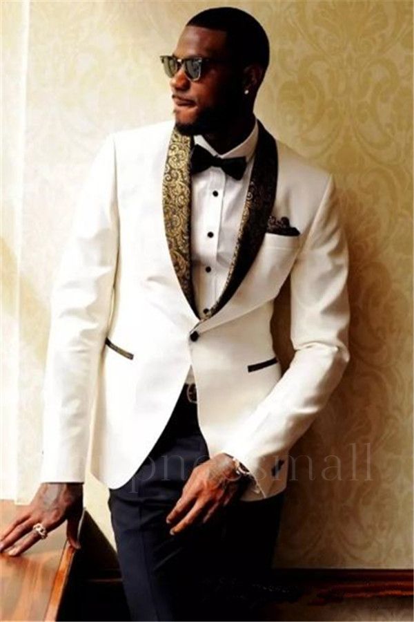 Newest Jacquard One Button Handsome Groom Set | Men's Jacquard Tailcoat