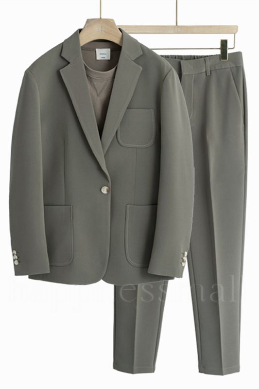 Comfortable One Button Notched Lapel Loose Men Suits | Happnessmall