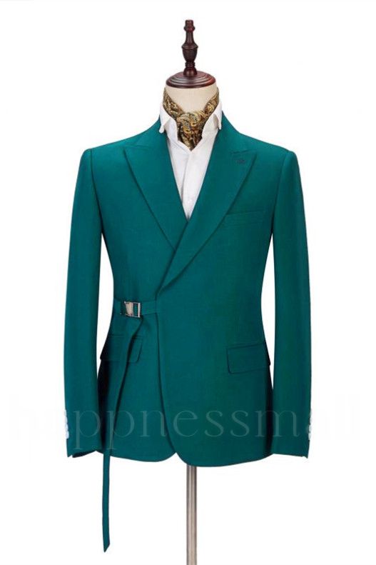 New Arrival Advanced Peaked Lapel Prom Outsfits Men Suits With Adjustable Buckle
