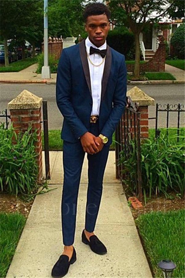 Atticus Handsome Navy Blue Two Piece Men Suit for Prom