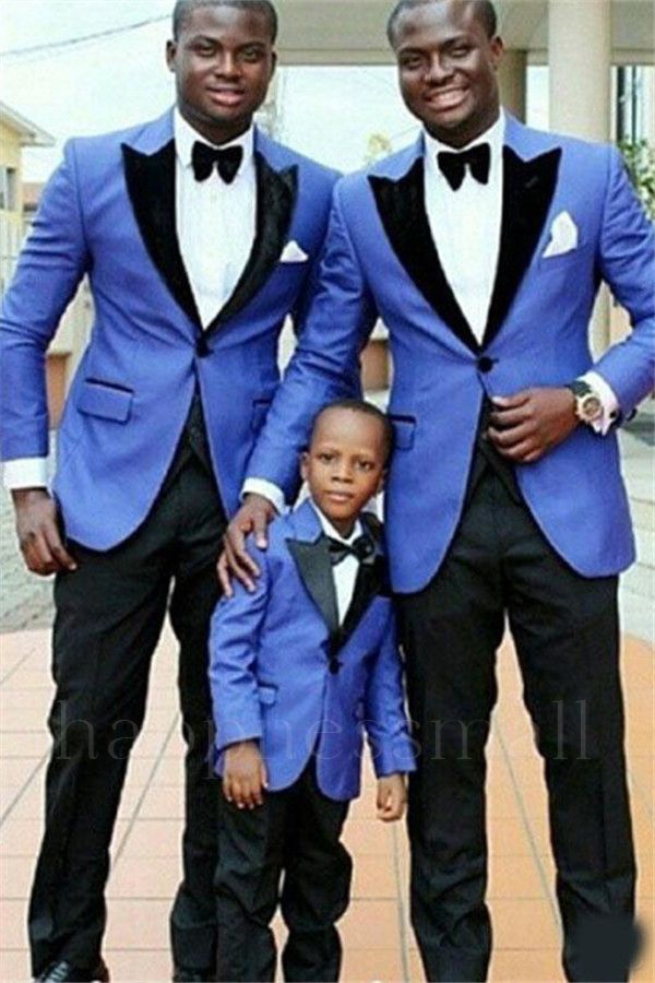 Atlas Modern Ocean Blue Slim Fit Peaked Lapel Wedding Groomsmen Suits