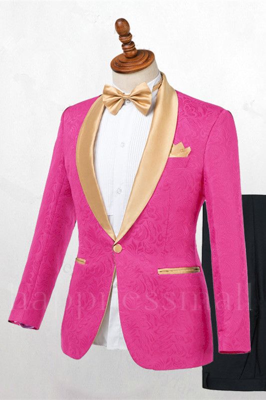 Cruz Most Popular Pink One Button Slim Fit Wedding Suits