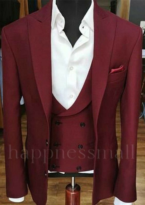 Fashion Peak Lapel Three Pieces Wedding Suit | Formal Prom Suits Tuxedo