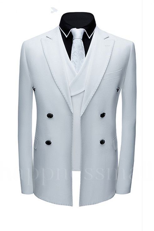 Wilder Modern White Slim Three Pieces Formal Business Men Suits