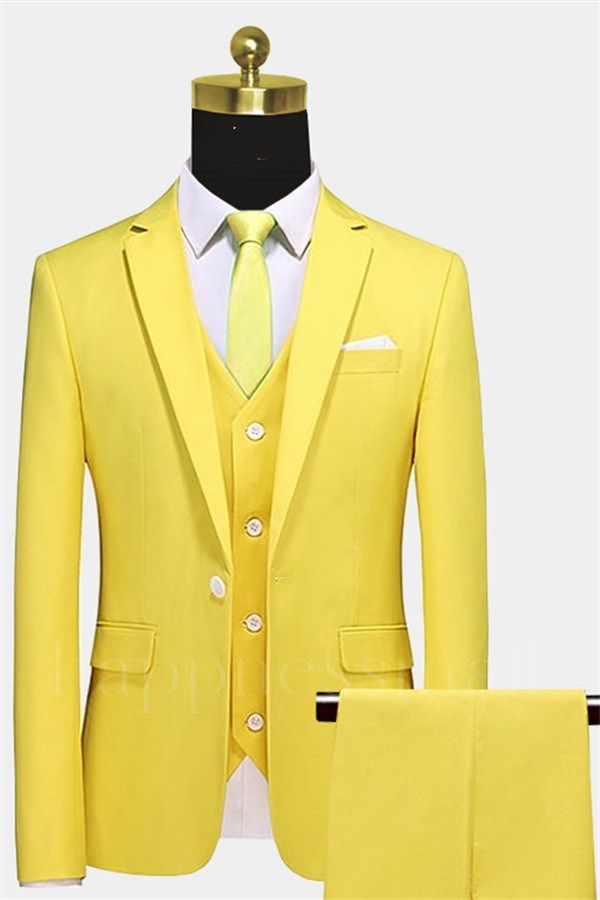 Wilder New Fashion Yellow Three Pieces Prom Suits For Men