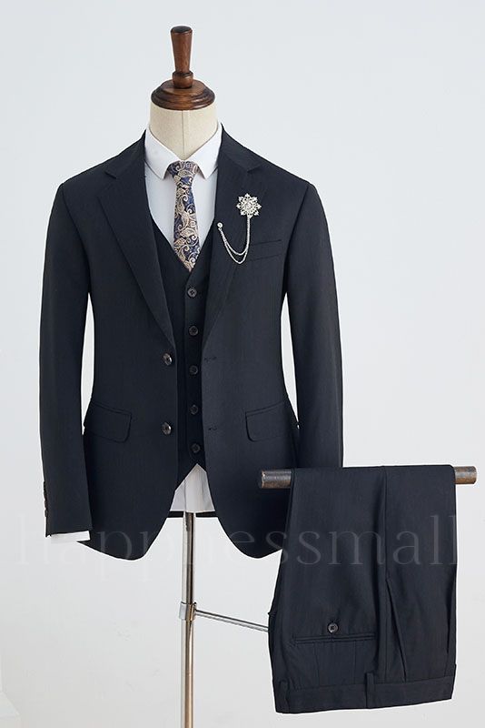 Abigail Popular All Black 2 Button Slim Fit Custom Business Suit