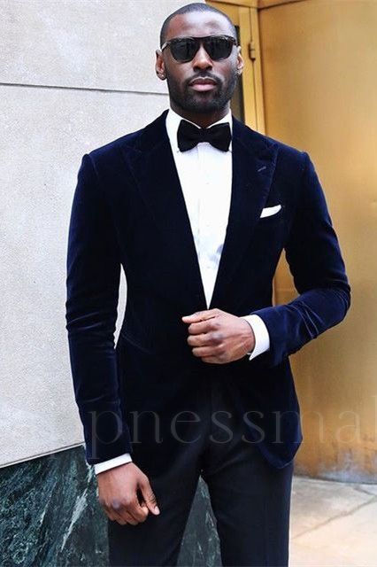 Patricia Classic Velvet Peaked Lapel Slim Fit Prom Men Suits
