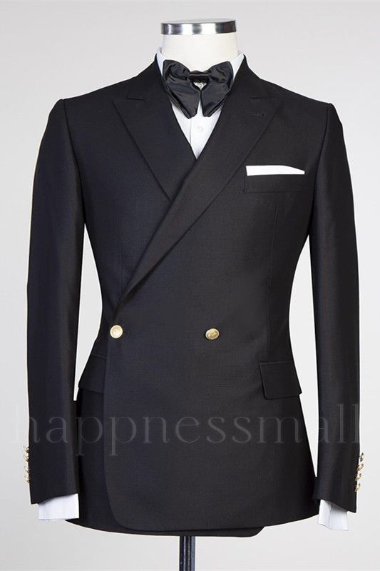 New Arrival Black Peaked Lapel  Men Suits for Prom