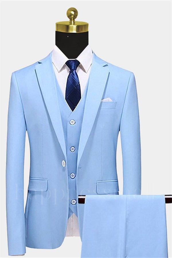 Wilder Classic Sky Blue Three Pieces Men Suits Online