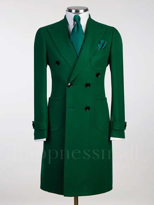 Dark Green Double Breasted Men’s Coat