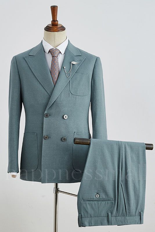 Orion Advanced Peaked Lapel Double Breasted Business Suit For Men