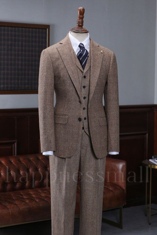 Andreas Gentle Coffee 3 Pieces Slim Fit Tailored Formal Menswear