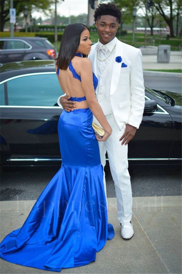 Stellan Simple White Three-Piece Wedding Groom Suit | Shawl Lapel Prom Suits