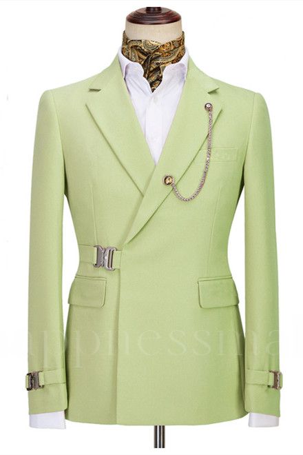 Elegant Shape Olive Green Special Button Notched Lapel Business Men Suits