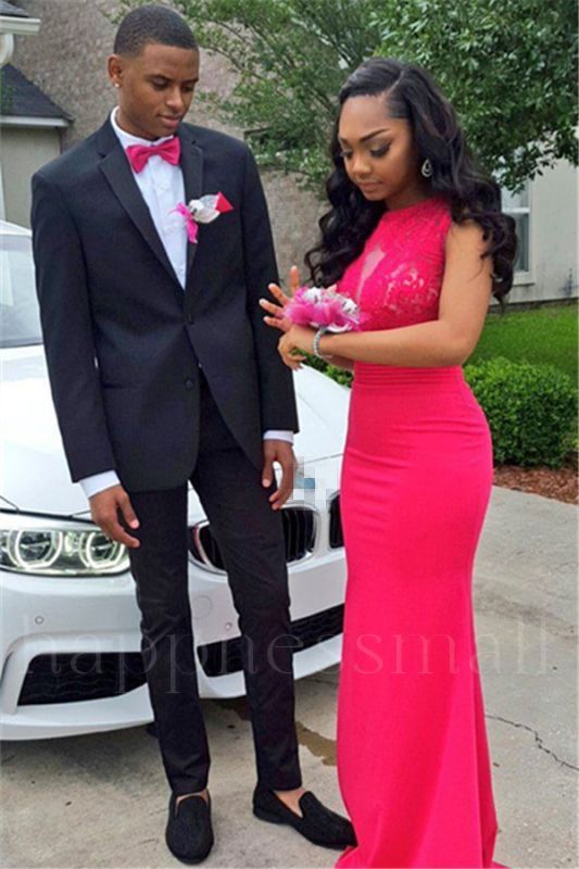 Neville Handsome Black Simple Two Piece Prom Suit for Men with Notch Lapel