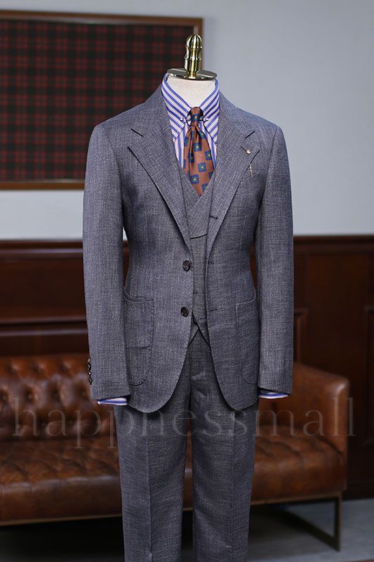 Harper Trendy Dark Gray Plaid 3 Pieces Slim Fit Men'S Business Suit