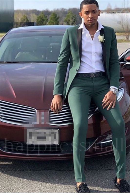 Rutherford Smart Dark Green Slim Fit Prom Men Suits Online