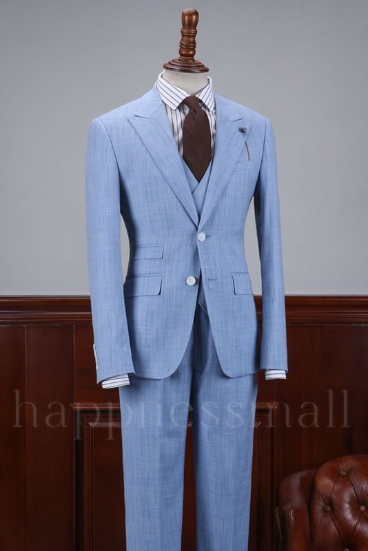 Chloé Latest Design Sky Blue Small Plaid 3 Flaps Business Suit