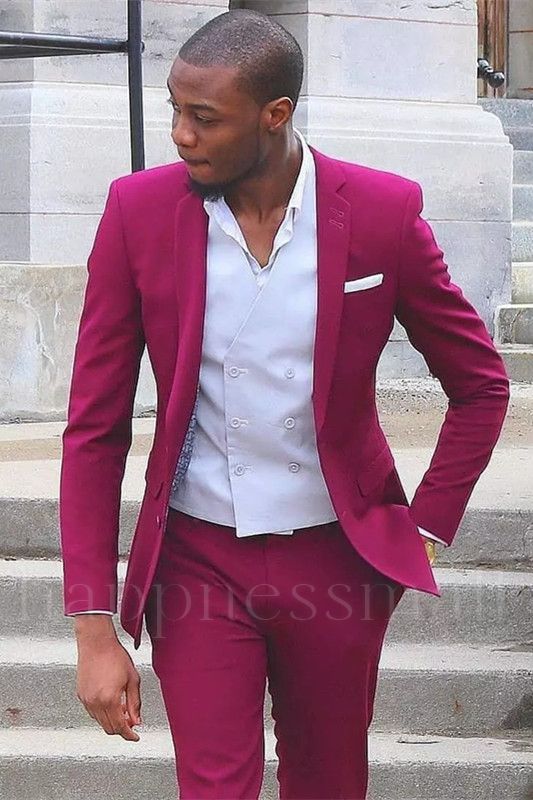 Ronan Simple Bespoke Notched Lapel Slim Fit Prom Men Suit for Men