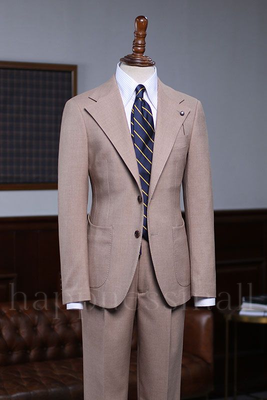 Maverick Classic Khaki Slim Fit 2 Pieces Custom Suit For Business