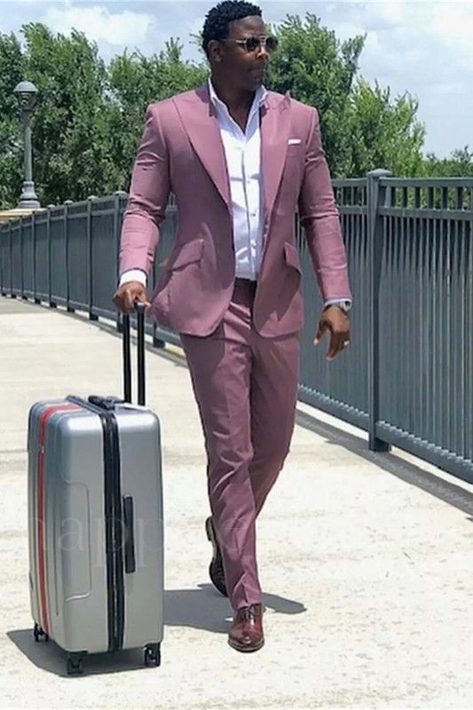 Noah Fashion Purple Slim Fit Peaked Lapel Men Suits For Business