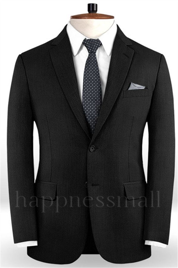 Classical Black Latest Designs Notched Lapel Tuxedos | Formal Business Man Blazer Jacket 2Pieces