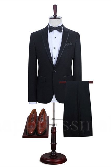 Daniel Simple Black Slim fit One Button Fashion Men Suits Online