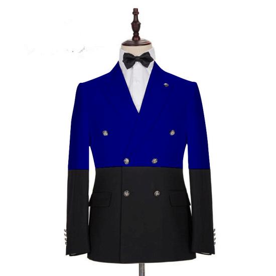 Elegant Shape Royal Blue Double Breasted Fashion Men Suits_2