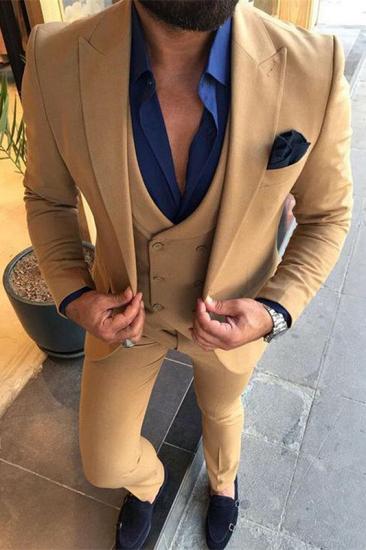 Martha Fashion Peaked Lapel Slim fit Three Pieces Business Men Suits