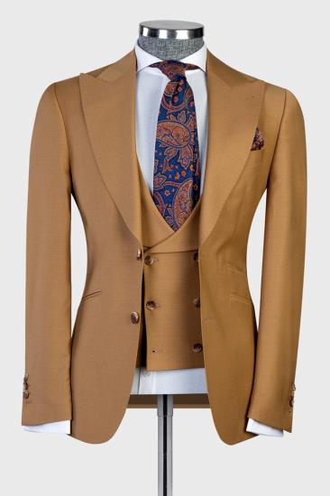 Fashionable New Brown Lapel Business Men'S Suit | Happnessmall_1