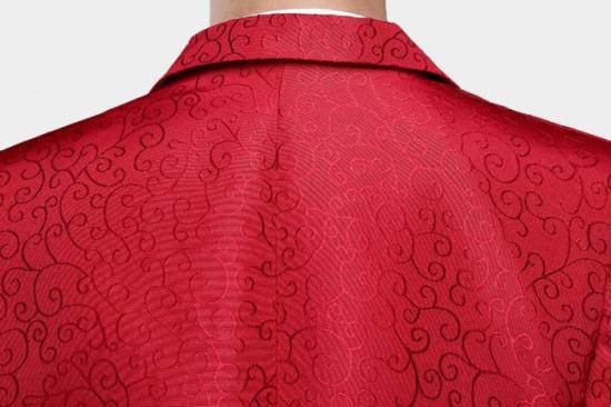 Red Jacquard Tuxedo Jacket Online | Glamorous Men Suits with One Button_6