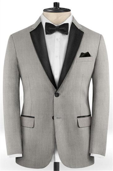 Osiris New Arrival Silver Two Pieces Business Men Suits Online | Bespoke Prom Outfit Tuxedo_1