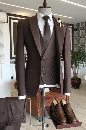 Magnus Chic Burgundy 3-Pieces One Button Slim Fit Business Suits For Men_1