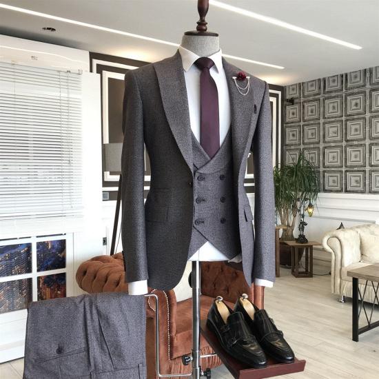 Sophia New Fashion Chic Peaked Lapel 3-pieces Business Suits For Men_2