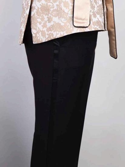 Advanced Jacquard Shawl Lapel Double Breasted Man Prom | Wedding Suits With Adjustable Belt_3
