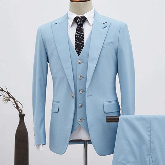 Boyce Modern Sky Blue 3 Pieces Single Breasted Slim Fit Custom Business Suit_2
