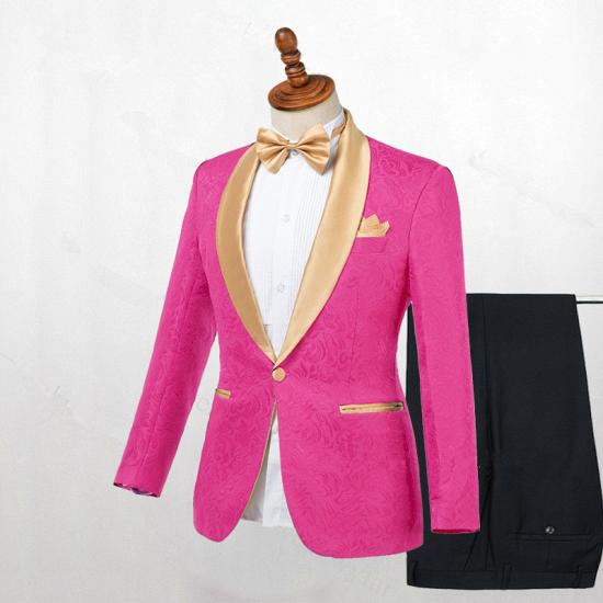 Cruz Most Popular Pink One Button Slim Fit Wedding Suits_2