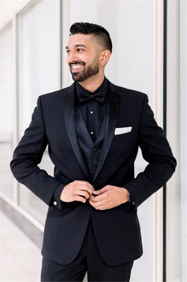 Classic One Button Groom Suit | Fashionable Silk Shawl Collar Best Man Suit_2