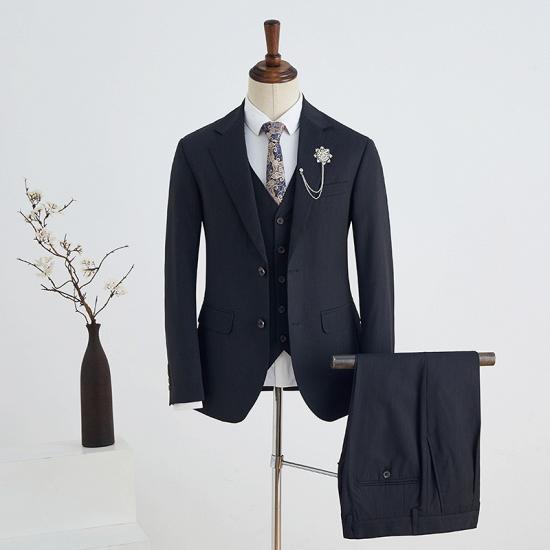 Abigail Popular All Black 2 Button Slim Fit Custom Business Suit_2