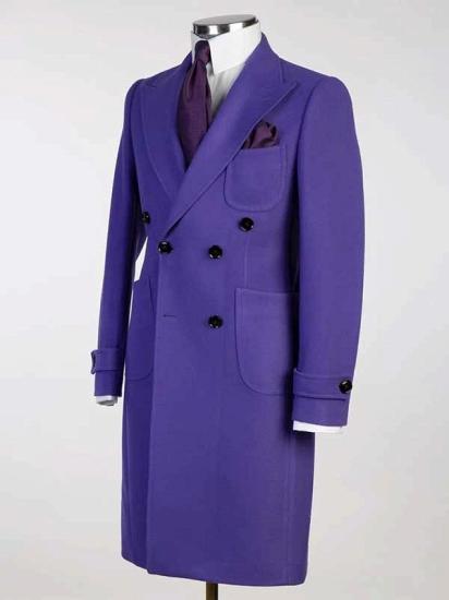 Purple Double Breasted Men’s Coat_2